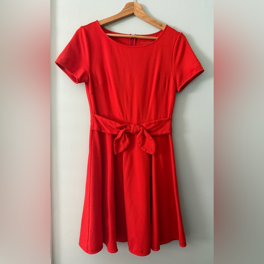 Kate Spade Bow Vibrant Red Short Sleeve Dress, Size S